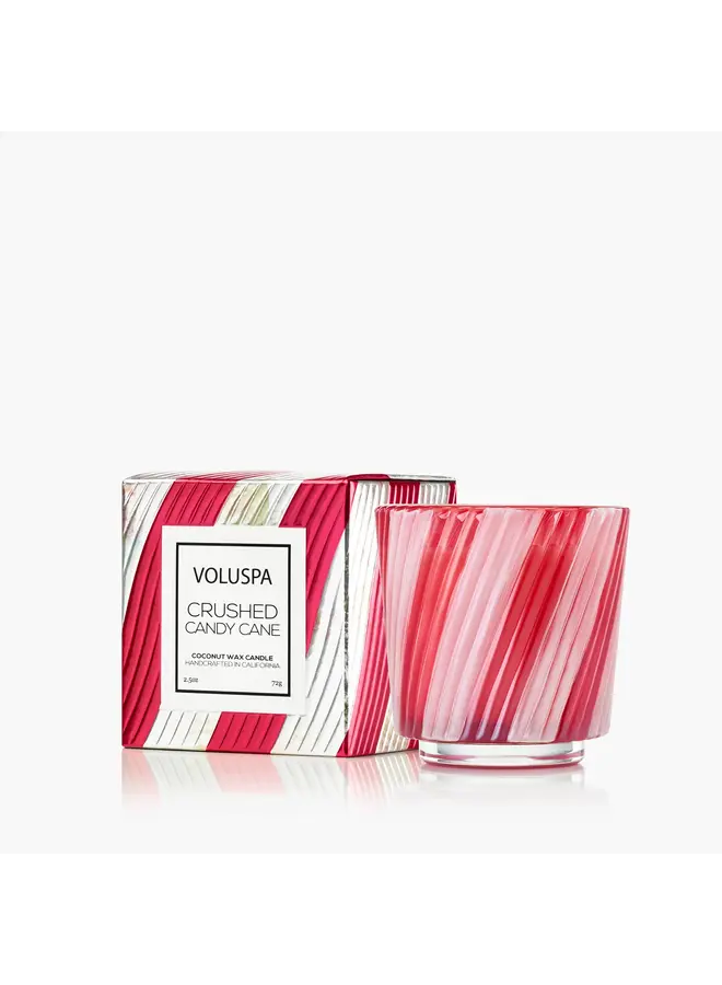 Crushed Candy Cane 2.5oz Boxed Pedestal Candle