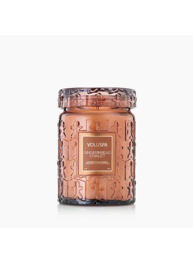 18oz Large Glass Jar - Gingerbread Chalet