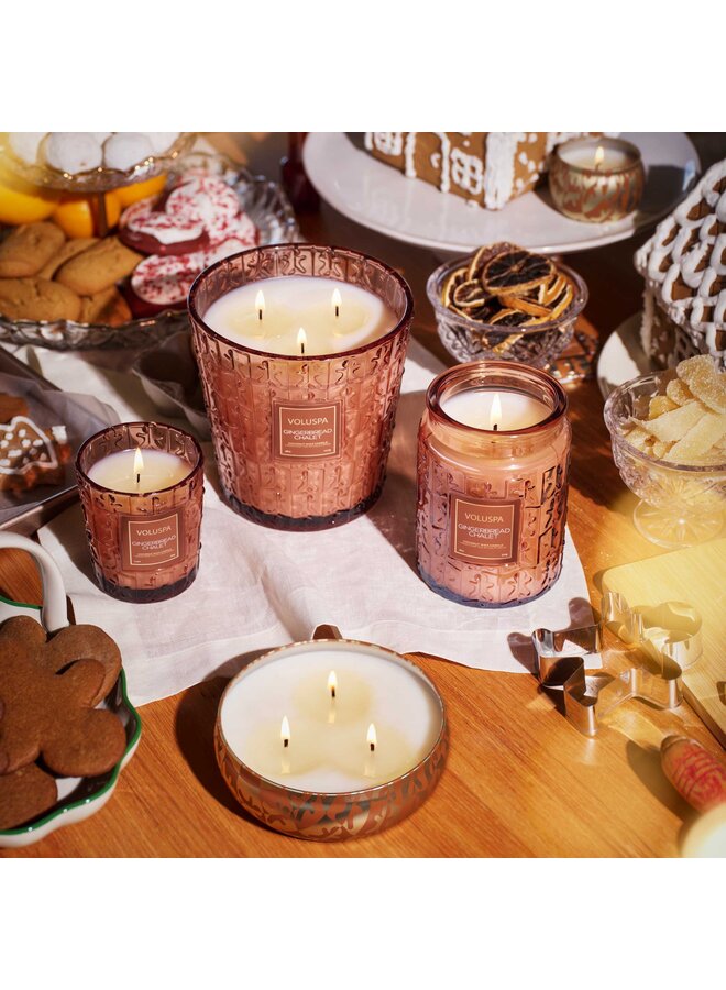 18oz Large Glass Jar - Gingerbread Chalet