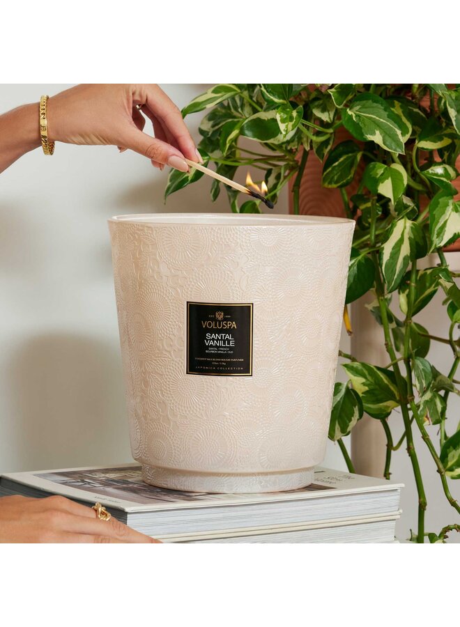 5 Wick Hearth Candle - Santal Vanille