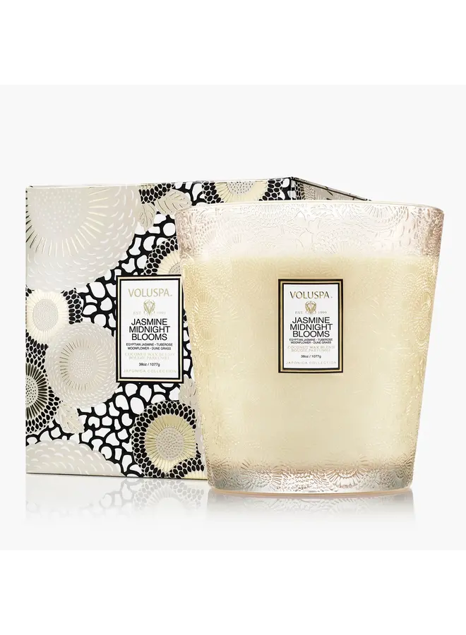 Jasmine Midnight Blooms 3 Wick Hearth Candle