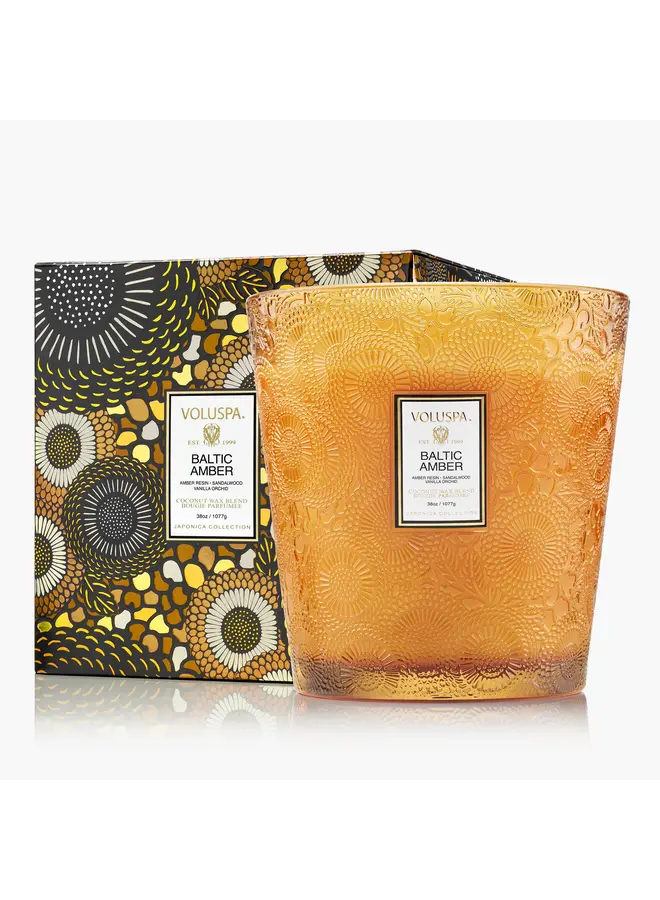 Baltic Amber 3 Wick Hearth Candle