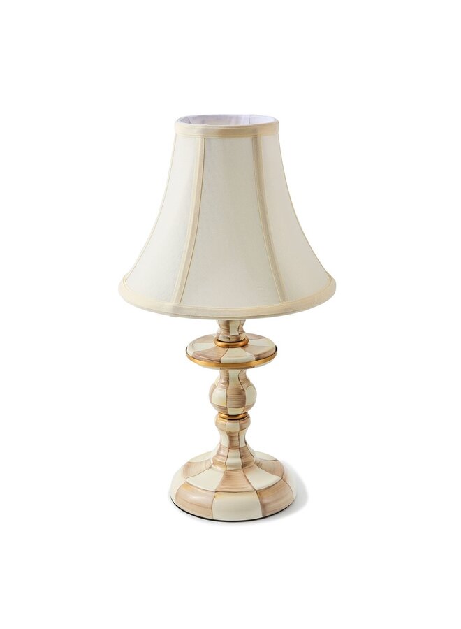 Mocha Check Candlestick Lamp
