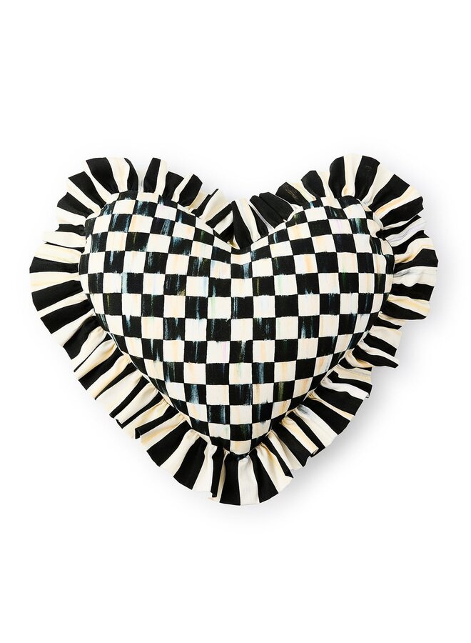 Courtly Heart Throw Pillow with Ruffle