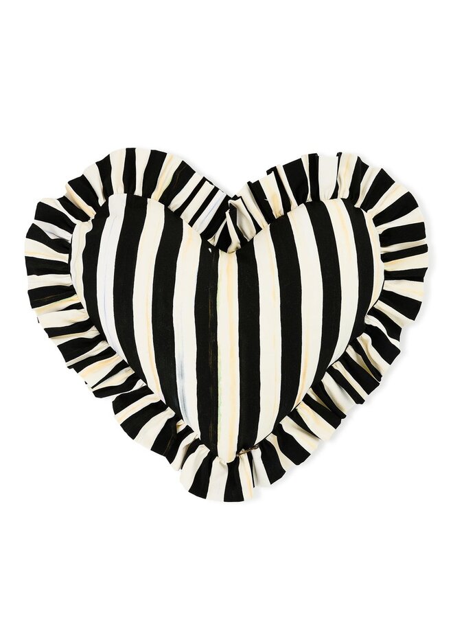 Courtly Heart Throw Pillow with Ruffle