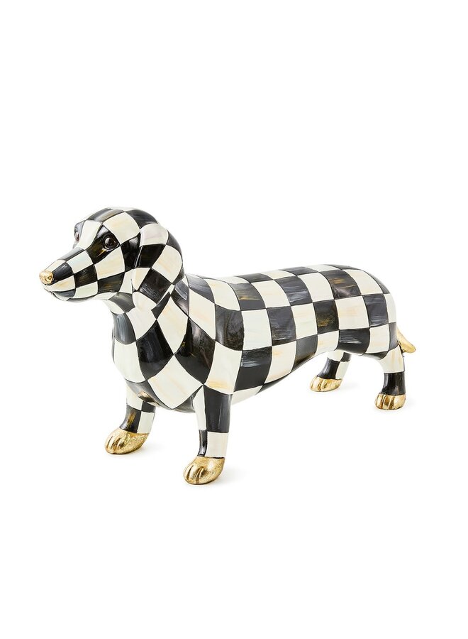 Courtly Check Dachshund Figurine