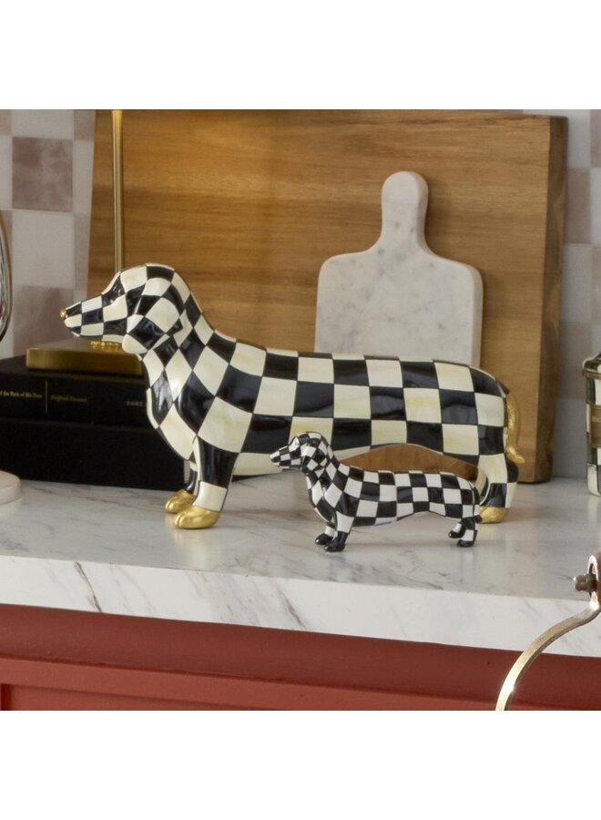 Courtly Check Dachshund Figurine