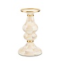 Mocha Check Enamel Pillar Candlestick - Medium