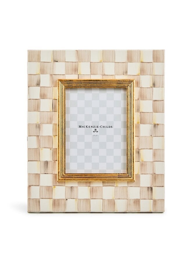 Mocha Check Enamel Frame - 5" x 7"