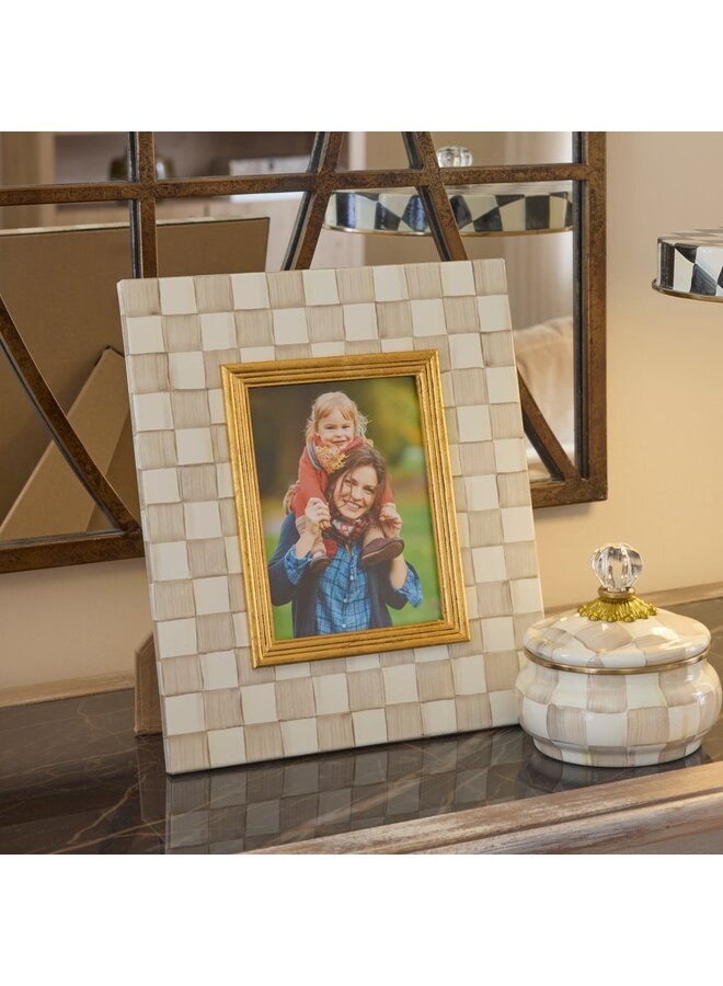 Mocha Check Enamel Frame - 5" x 7"