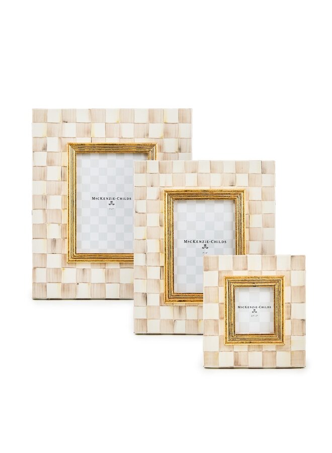 Mocha Check Enamel Frame - 5" x 7"