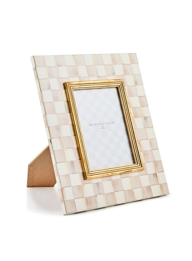 Mocha Check Enamel Frame - 5" x 7"