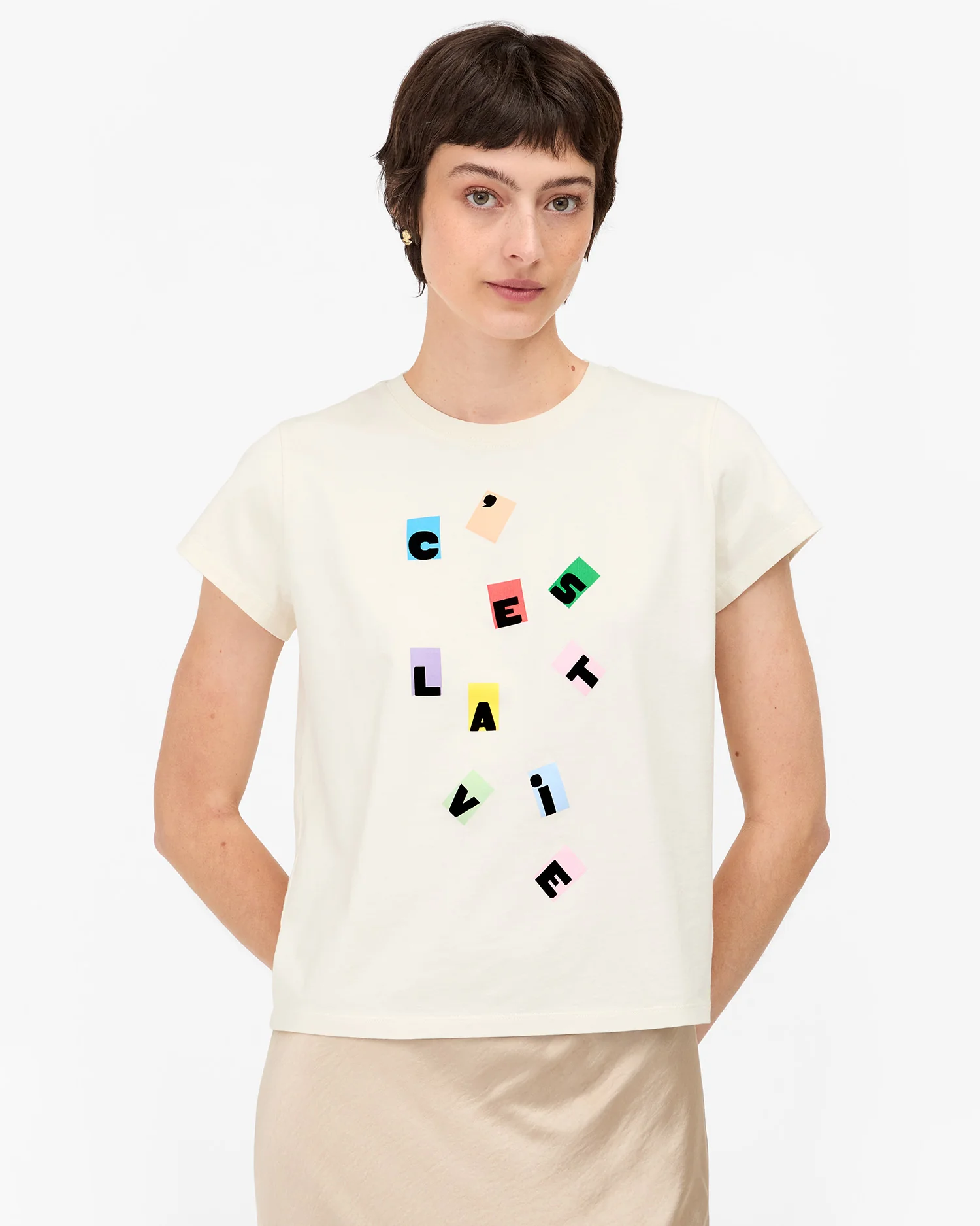 C'est La Vie Classic Tee - Cream - - ivory & birch