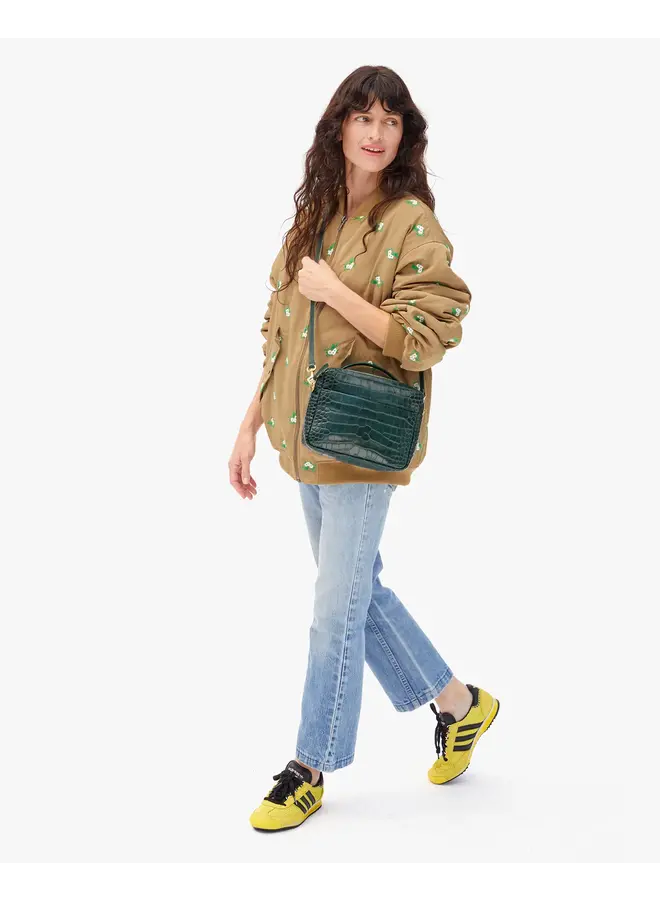 Mirabel Handbag- Congo Croco - Deep Pine