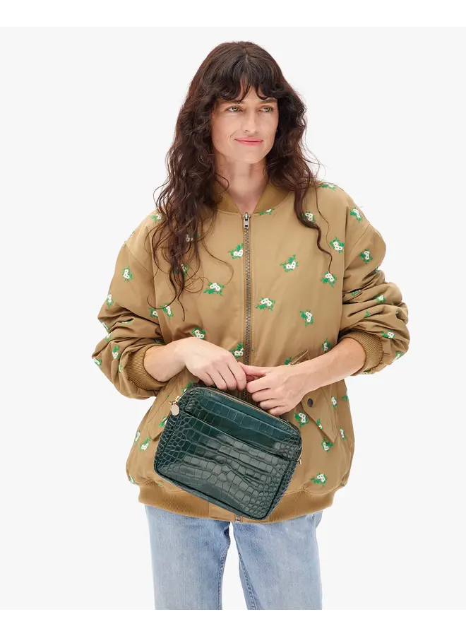 Mirabel Handbag- Congo Croco - Deep Pine