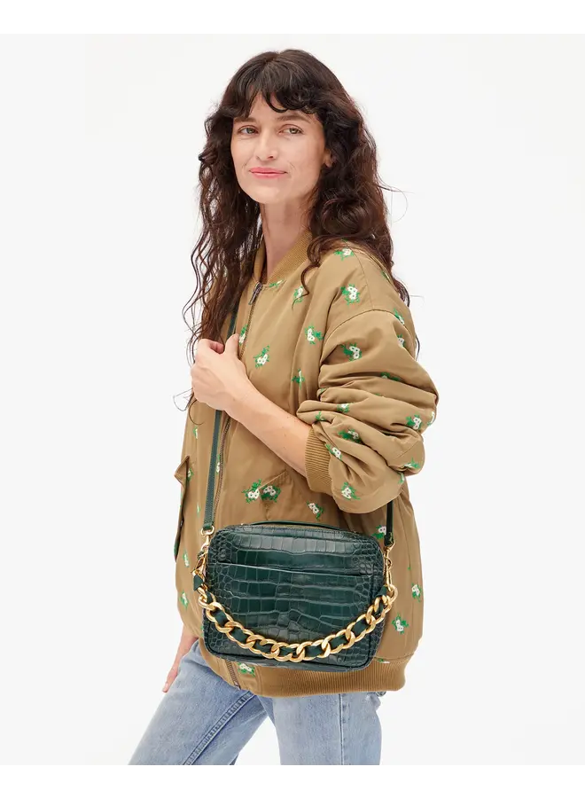 Mirabel Handbag- Congo Croco - Deep Pine