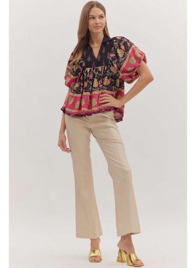 Jody Black/Red Blouse -