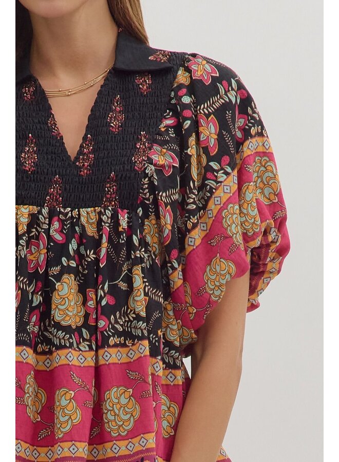 Jody Black/Red Blouse -