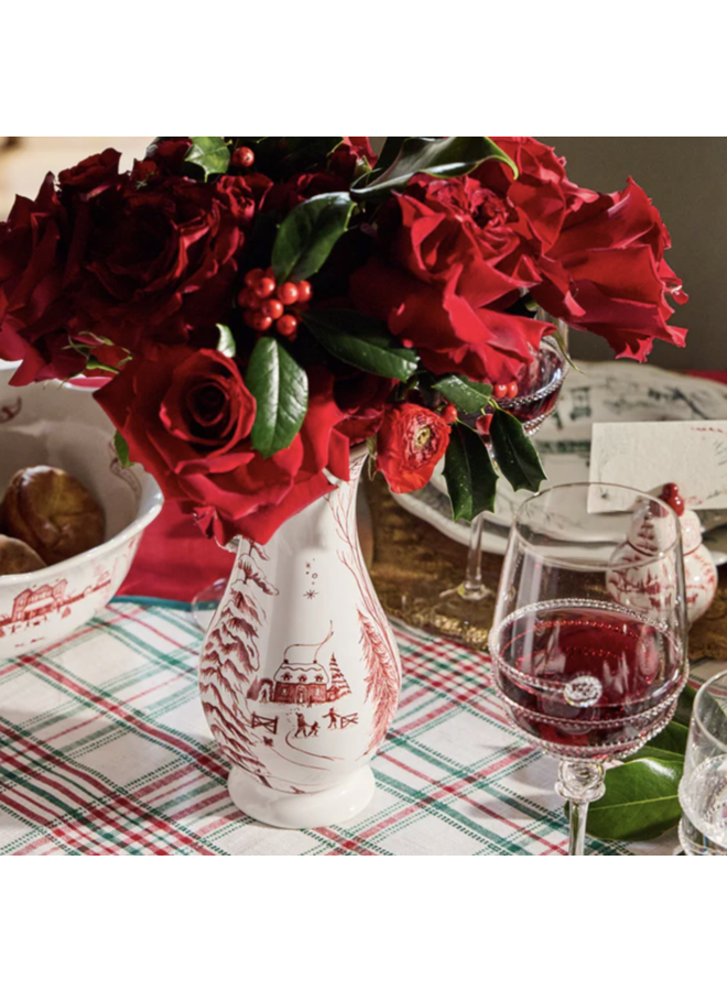 Country Estate Winter Frolic 9" Vase - Ruby
