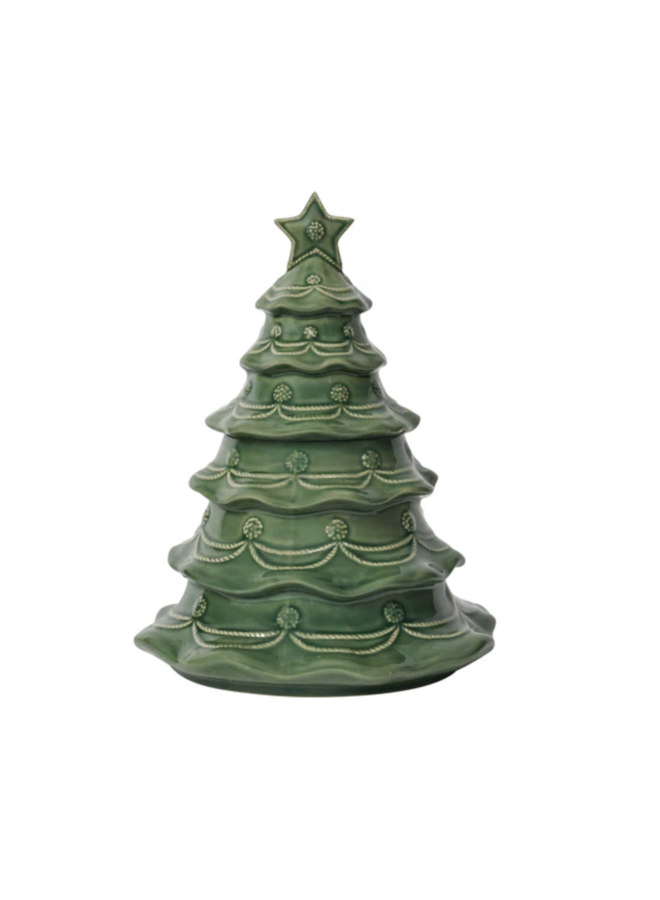 Berry & Thread Christmas Tree Cookie Jar with Lid - Basil