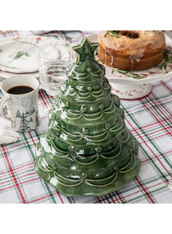 Berry & Thread Christmas Tree Cookie Jar with Lid - Basil