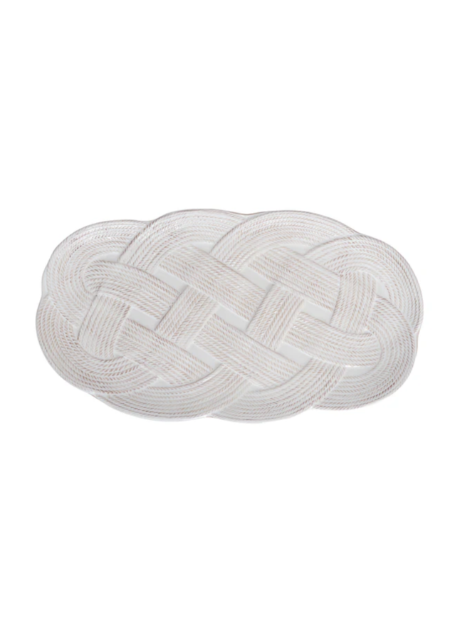 Le Panier Mystic Knot 15" Hostess Tray - Whitewash