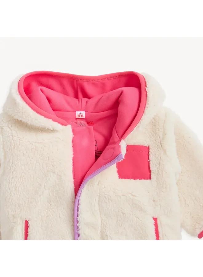 Sherpa Jacket with Stripe Rib -