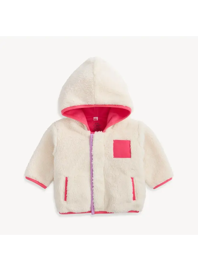 Sherpa Jacket with Stripe Rib