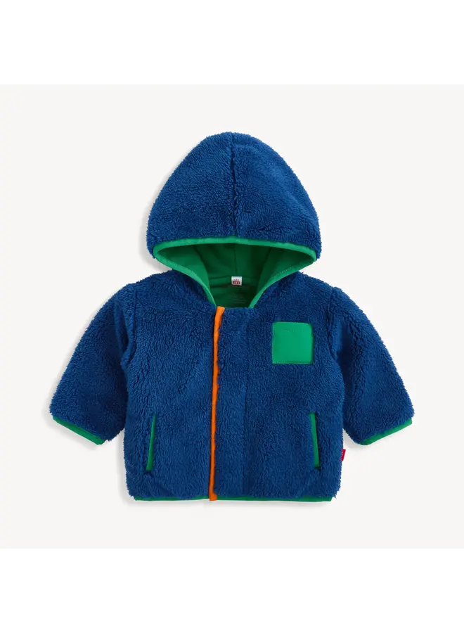 Sherpa Jacket with Stripe Rib -