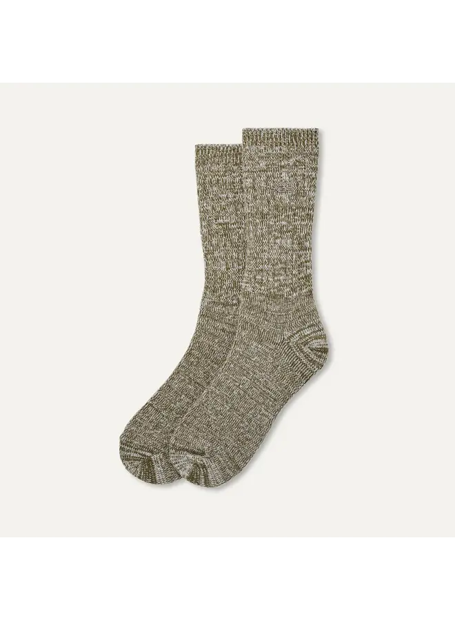 Trey Rib Knit Crew Sock - Burnt Olive