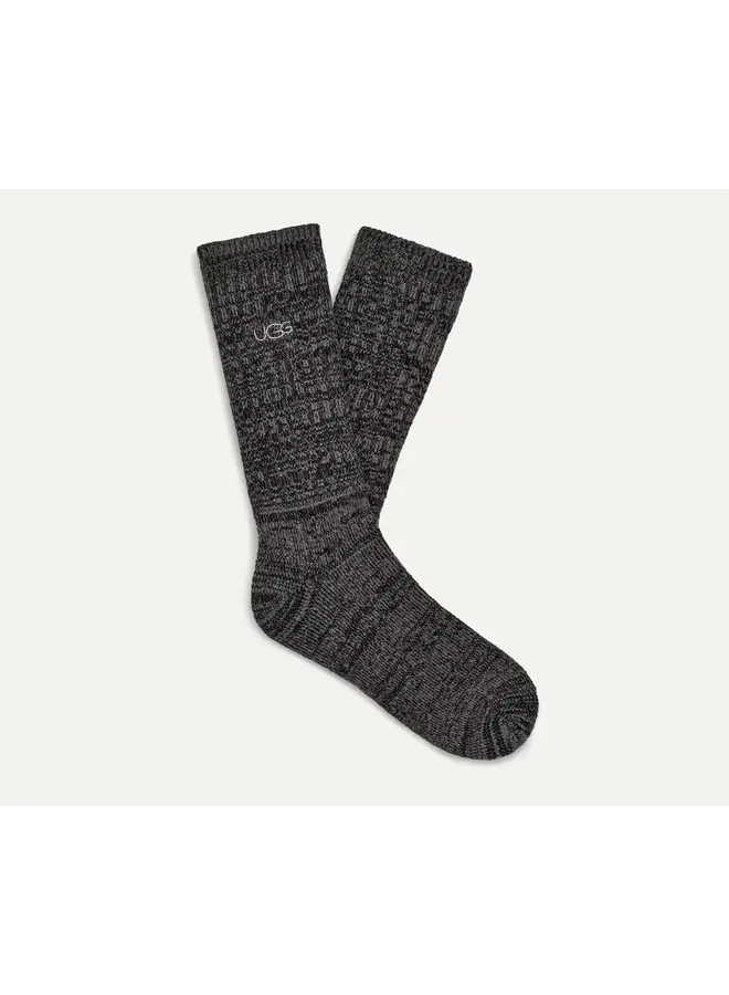 Trey Rib Knit Crew Sock - Black