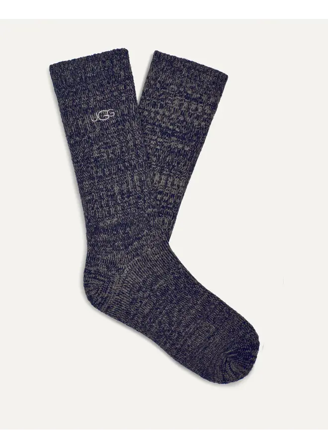 Trey Rib Knit Crew Sock - Navy