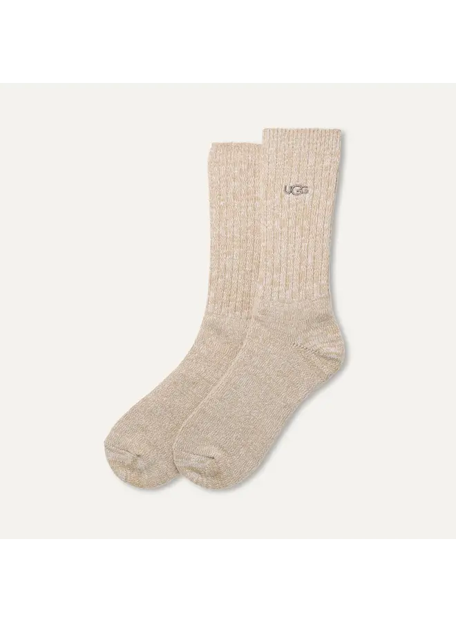 Trey Rib Knit Crew Sock - White Pepper
