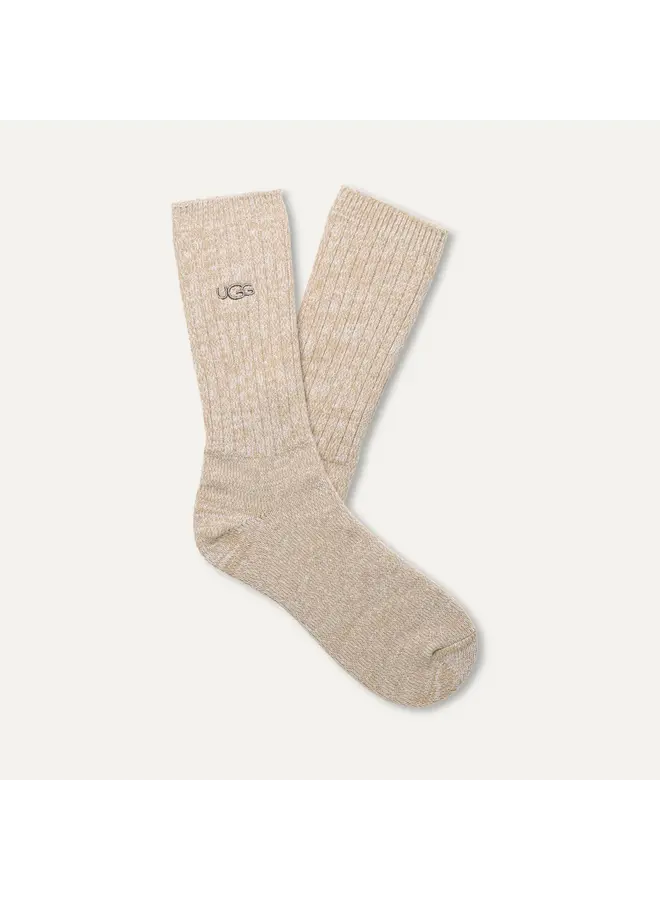 Trey Rib Knit Crew Sock - White Pepper