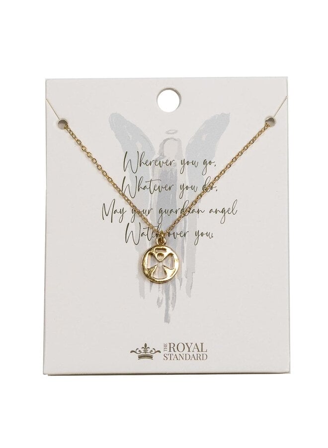 Guardian Angel Necklace - Gold 16"