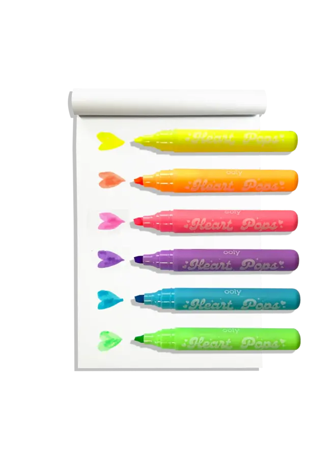Heart Pops: Neon Highlighters (Set of 6)