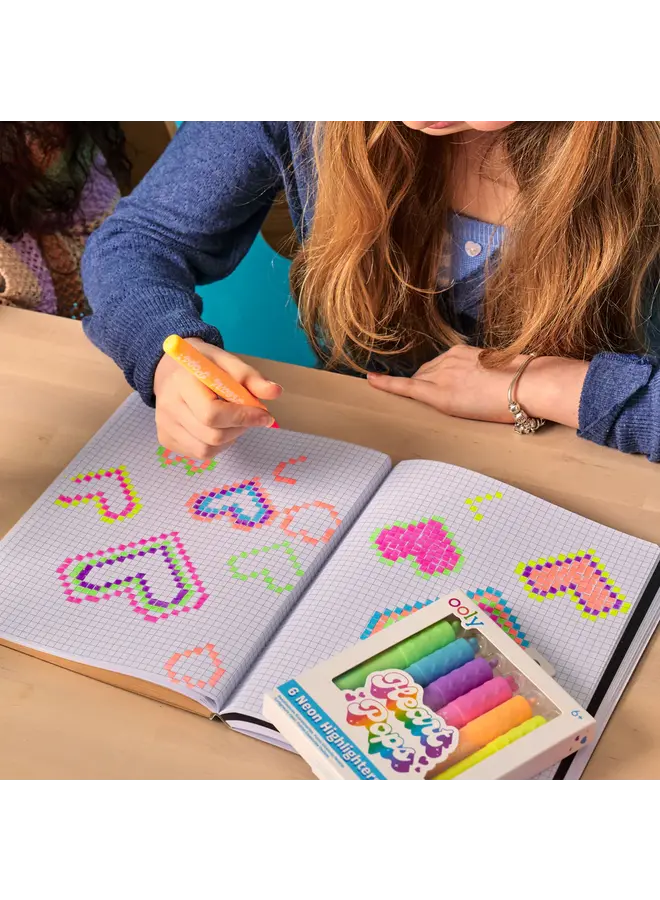 Heart Pops: Neon Highlighters (Set of 6)