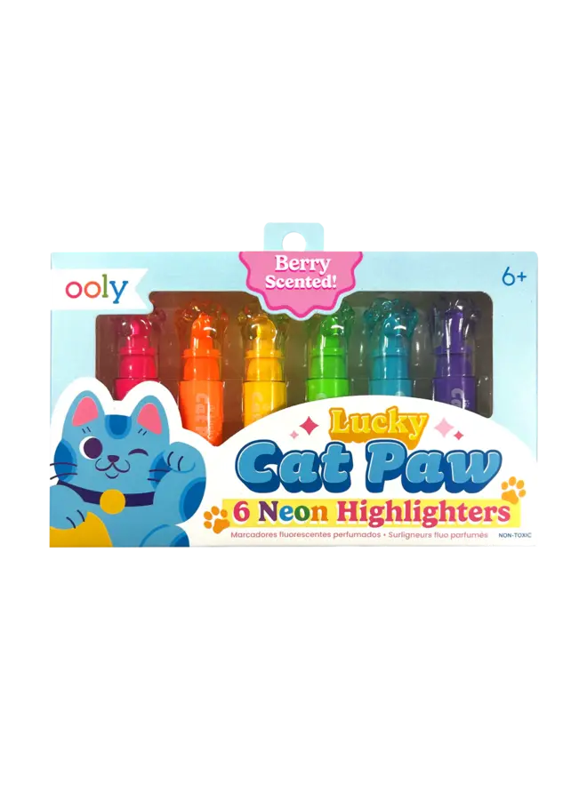 Lucky Cat Paw: Neon Highlighters - Berry Scent (Set of 6)
