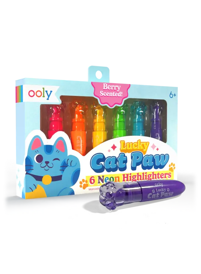 Lucky Cat Paw: Neon Highlighters - Berry Scent (Set of 6)