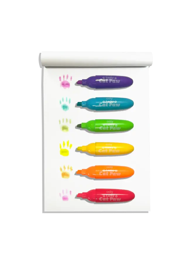 Lucky Cat Paw: Neon Highlighters - Berry Scent (Set of 6)