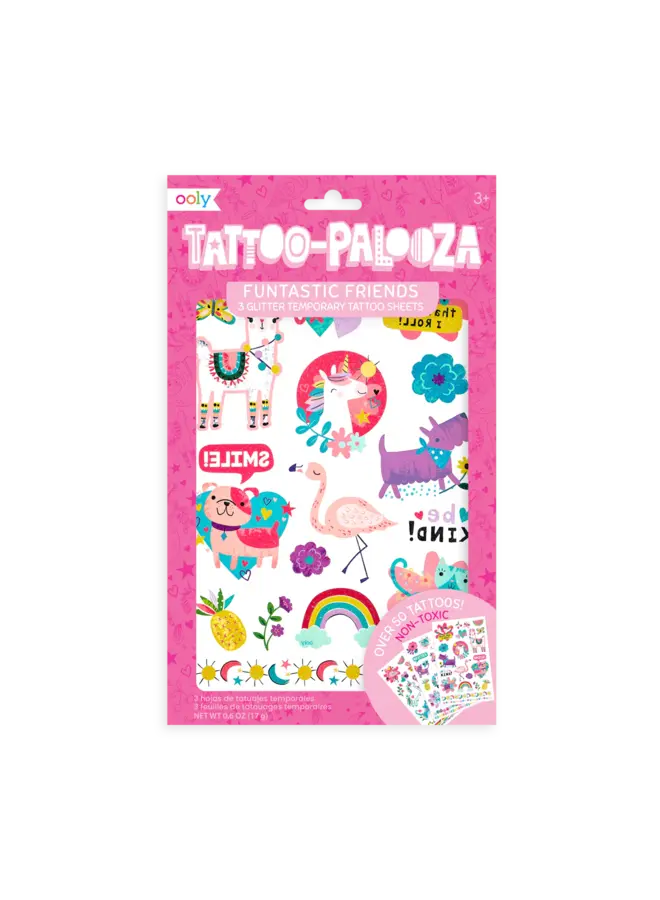 Tattoo Palooza Temporary Glitter Tattoo: Funtastic Friends