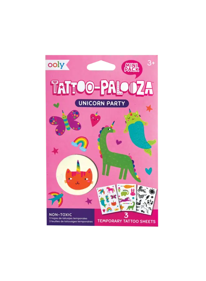 Mini Temporary Tattoos - Unicorn Party