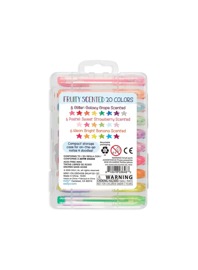 Mini Doodlers Fruity Scented Gel Pens - Set of 20