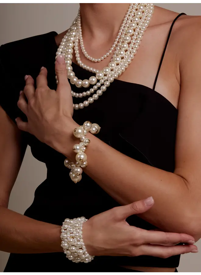 Stacked Pearl Stretch Bracelet