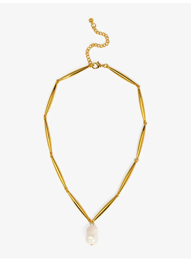 Baroque Pearl Pendant Short Necklace