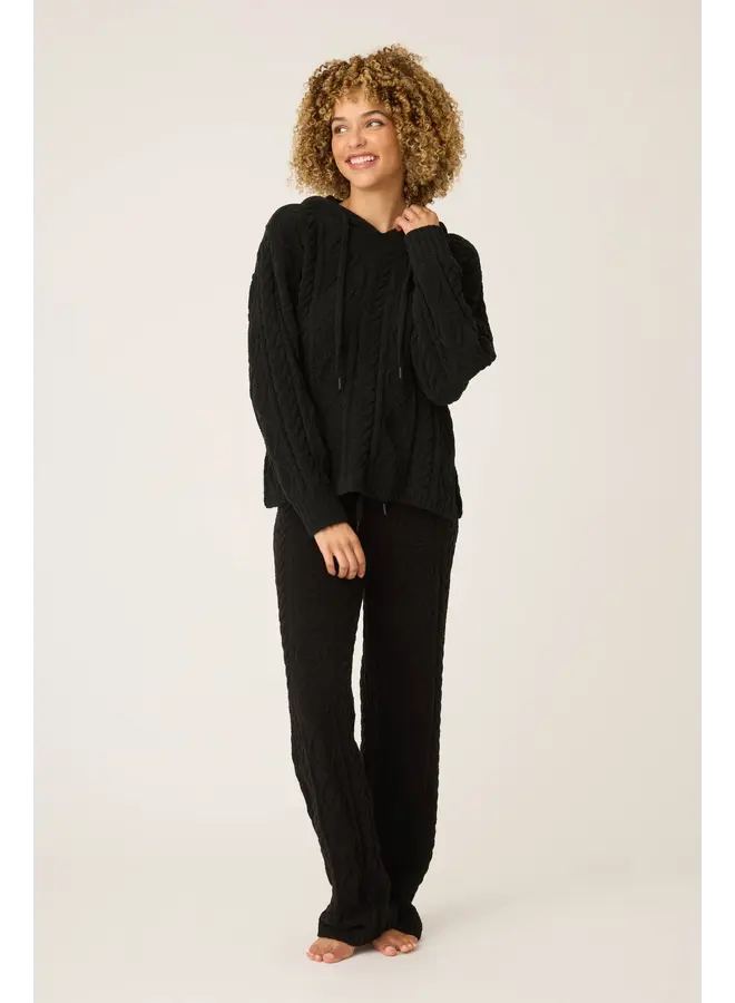 Cozy Chenille Cable Knit Hoodie -