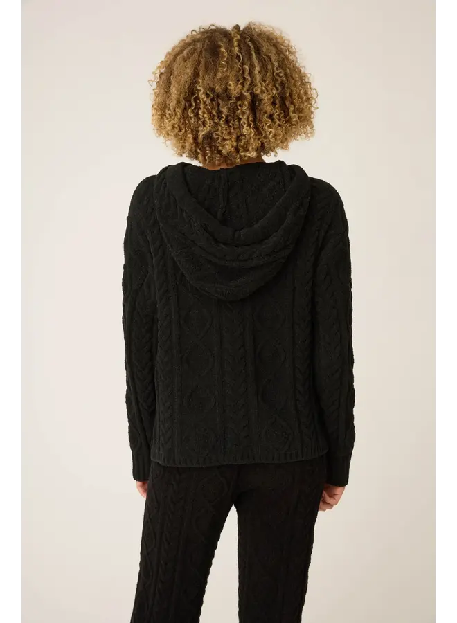 Cozy Chenille Cable Knit Hoodie -
