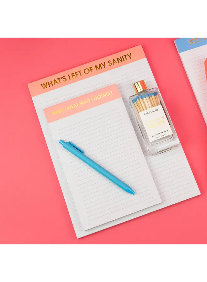 What's Left of My Sanity Large Memo Notepad