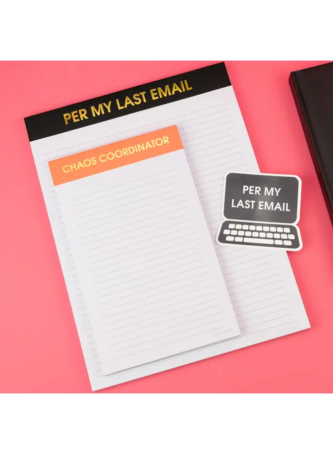Per My Last Email Large Memo Notepad
