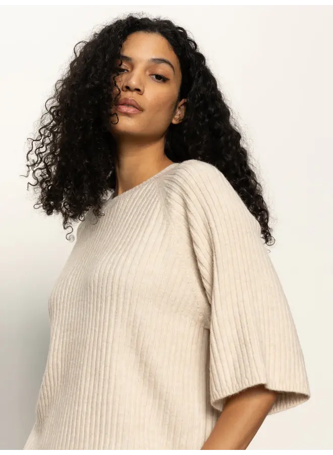 Ribbed Sweater Tee -